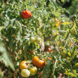 Outdoor tomato garden