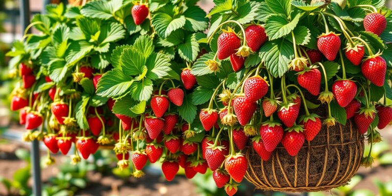 “how to grow strawberries in hanging baskets”